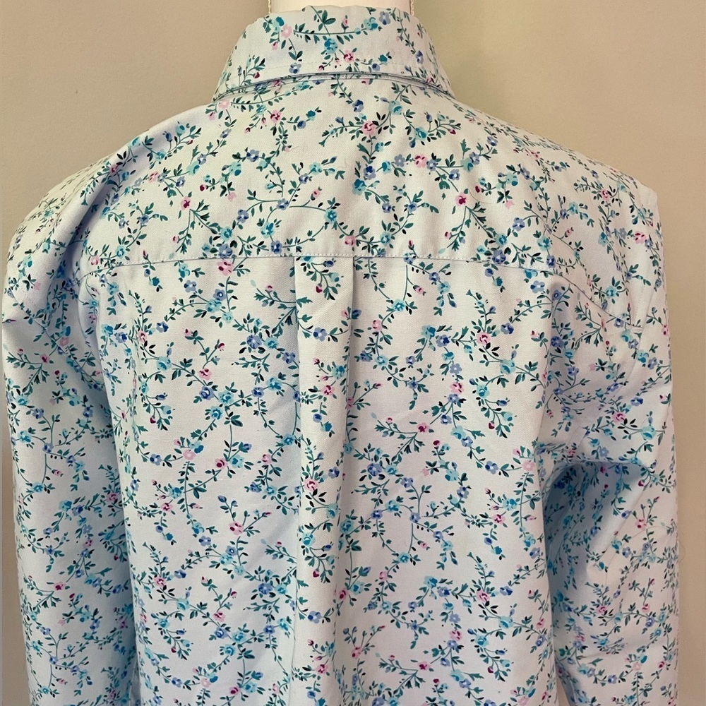 Cabin Creek Aqua Floral Button Down | Size 12P | Like New | Discontinued - Picture 6 of 12